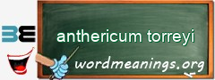 WordMeaning blackboard for anthericum torreyi